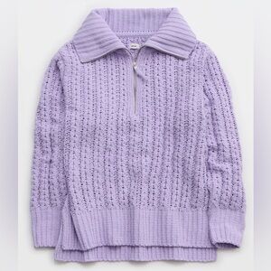 Aerie Cable Car Quarter Zip Sweater XXL